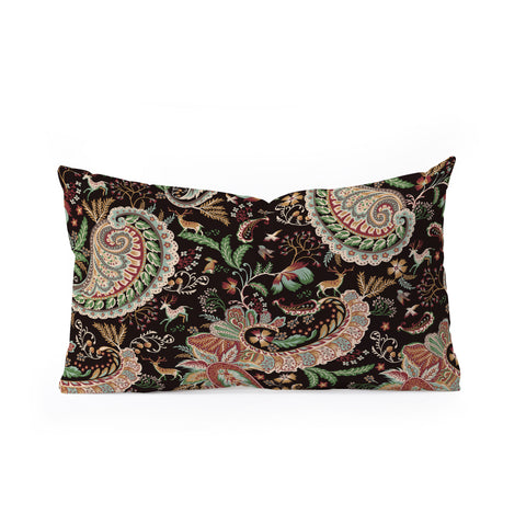 Ninola Design Woodland Paisley Black Oblong Throw Pillow