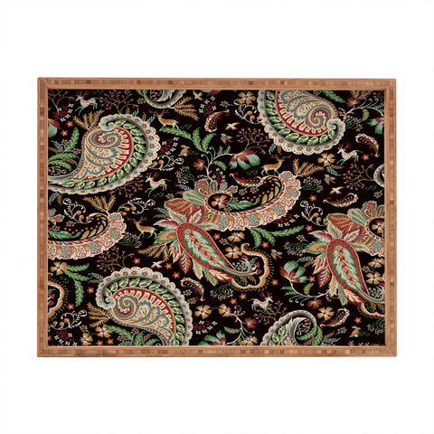 Ninola Design Woodland Paisley Black Rectangular Tray