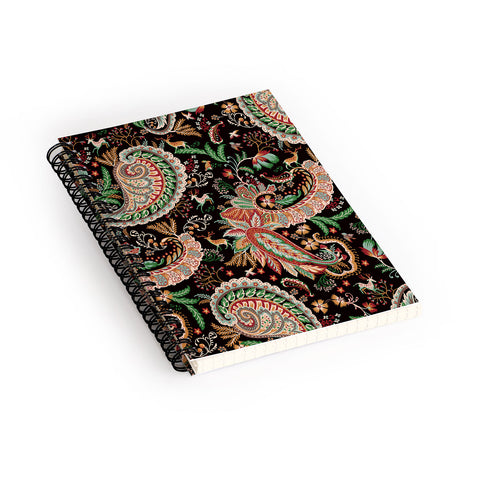 Ninola Design Woodland Paisley Black Spiral Notebook
