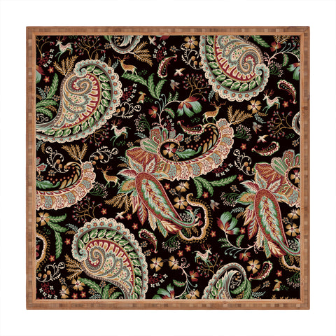 Ninola Design Woodland Paisley Black Square Tray