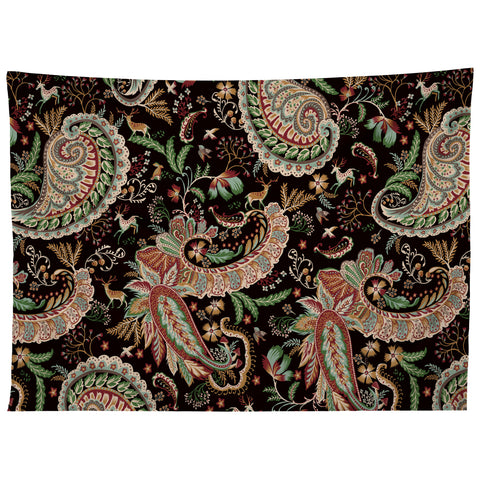 Ninola Design Woodland Paisley Black Tapestry
