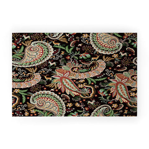 Ninola Design Woodland Paisley Black Welcome Mat