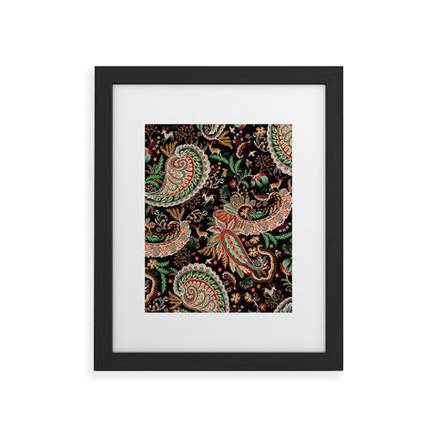 Ninola Design Woodland Paisley Black Framed Art Print