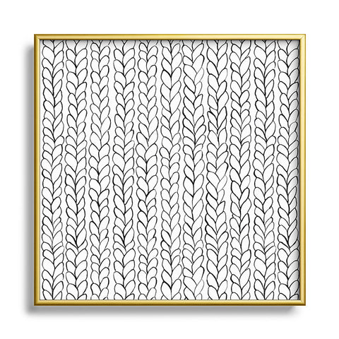 Ninola Design Wool Braids Drawing Metal Square Framed Art Print