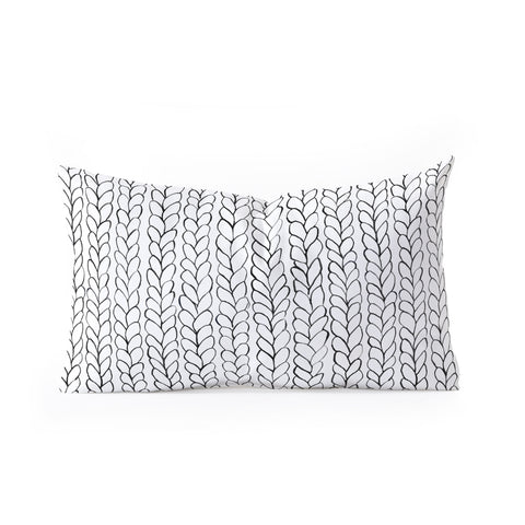 Ninola Design Wool Braids Drawing Oblong Throw Pillow