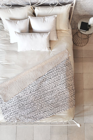 Ninola Design Wool Braids Drawing Fleece Throw Blanket