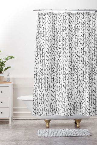 Ninola Design Wool Braids Drawing Shower Curtain And Mat