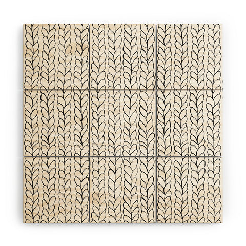 Ninola Design Wool Braids Drawing Wood Wall Mural