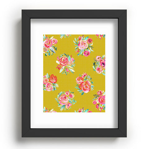 Ninola Design Yellow and pink sweet roses bouquets Recessed Framing Rectangle