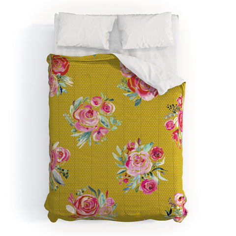 Ninola Design Yellow and pink sweet roses bouquets Comforter
