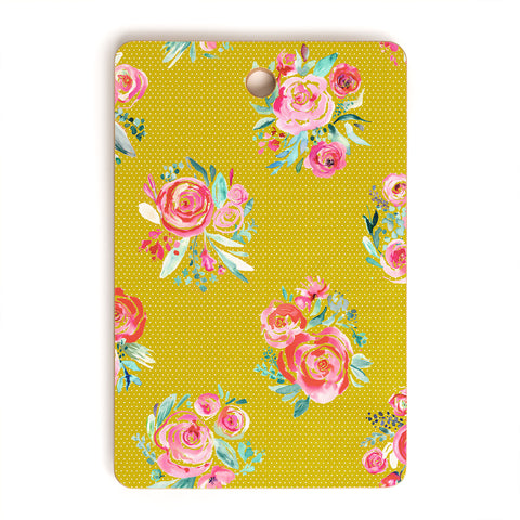 Ninola Design Yellow and pink sweet roses bouquets Cutting Board Rectangle