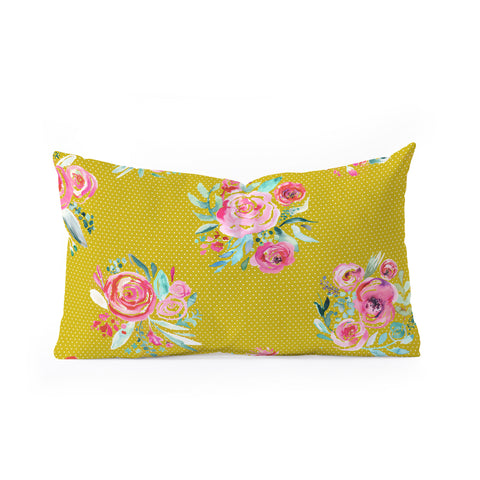 Ninola Design Yellow and pink sweet roses bouquets Oblong Throw Pillow