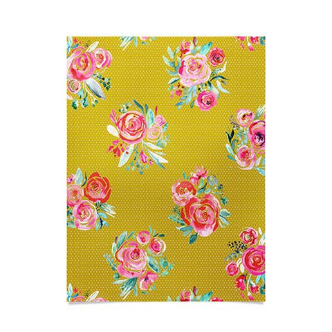 Ninola Design Yellow and pink sweet roses bouquets Poster