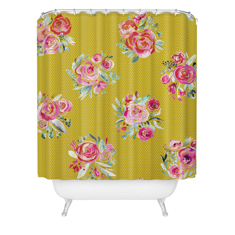 Ninola Design Yellow and pink sweet roses bouquets Shower Curtain