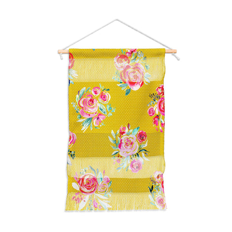 Ninola Design Yellow and pink sweet roses bouquets Wall Hanging Portrait