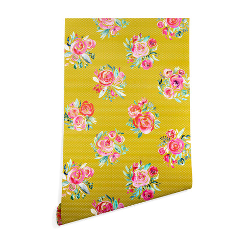 Ninola Design Yellow and pink sweet roses bouquets Wallpaper