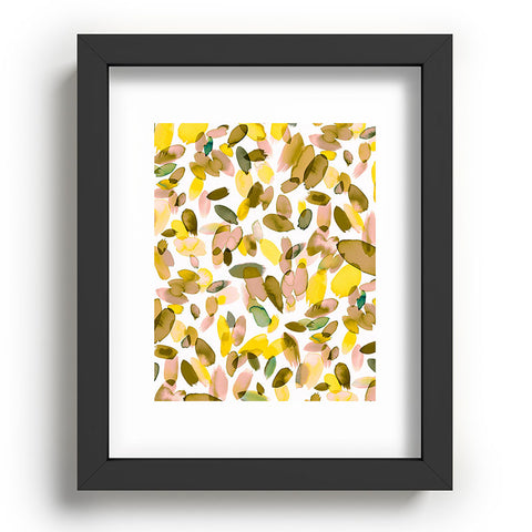 Ninola Design Yellow flower petals abstract stains Recessed Framing Rectangle