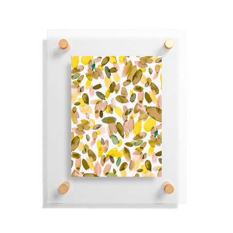 Ninola Design Yellow flower petals abstract stains Floating Acrylic Print