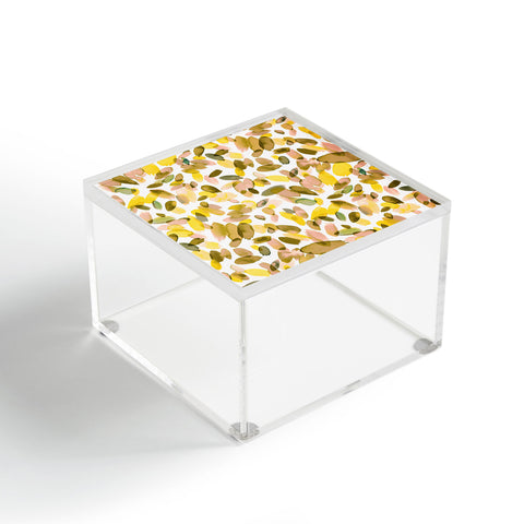 Ninola Design Yellow flower petals abstract stains Acrylic Box