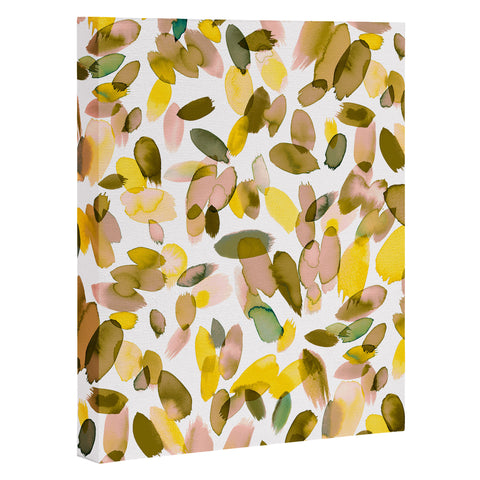 Ninola Design Yellow flower petals abstract stains Art Canvas