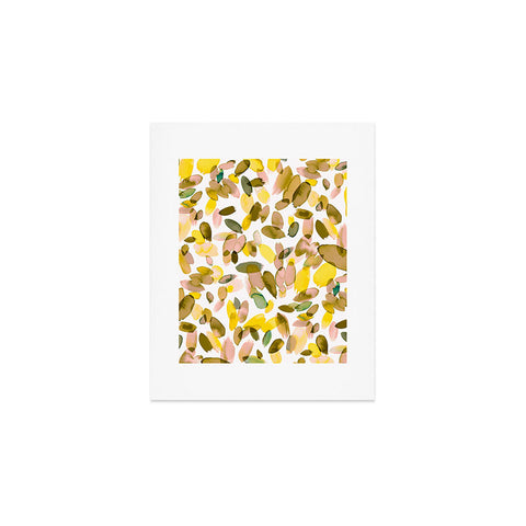 Ninola Design Yellow flower petals abstract stains Art Print