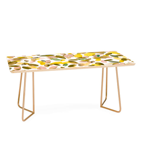 Ninola Design Yellow flower petals abstract stains Coffee Table