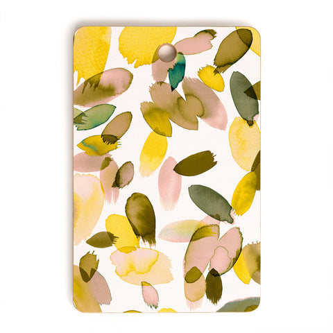 Ninola Design Yellow flower petals abstract stains Cutting Board Rectangle