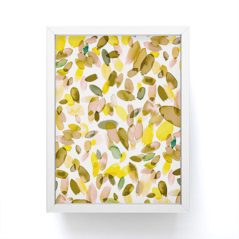 Ninola Design Yellow flower petals abstract stains Framed Mini Art Print