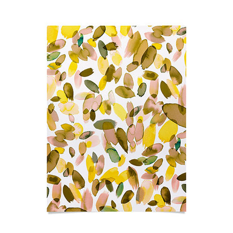 Ninola Design Yellow flower petals abstract stains Poster