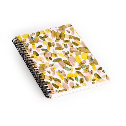 Ninola Design Yellow flower petals abstract stains Spiral Notebook