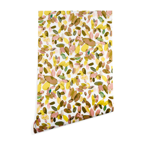 Ninola Design Yellow flower petals abstract stains Wallpaper