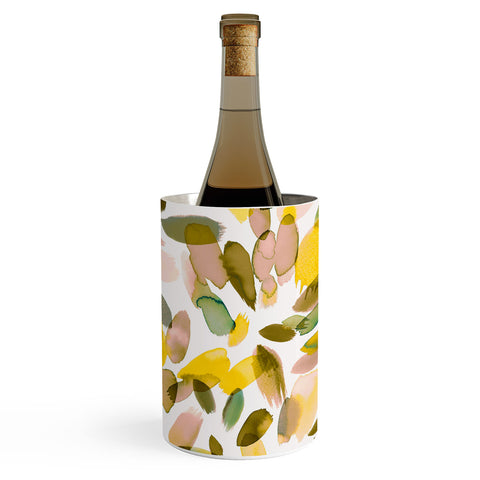 Ninola Design Yellow flower petals abstract stains Wine Chiller
