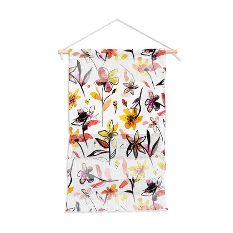 Ninola Design Yellow Ink Flowers Wall Hanging Portrait