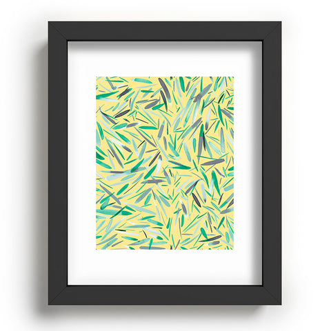 Ninola Design Yellow spring rain stripes abstract Recessed Framing Rectangle