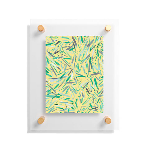 Ninola Design Yellow spring rain stripes abstract Floating Acrylic Print