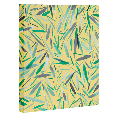 Ninola Design Yellow spring rain stripes abstract Art Canvas