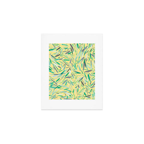 Ninola Design Yellow spring rain stripes abstract Art Print