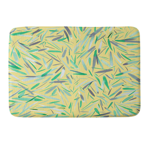 Ninola Design Yellow spring rain stripes abstract Memory Foam Bath Mat