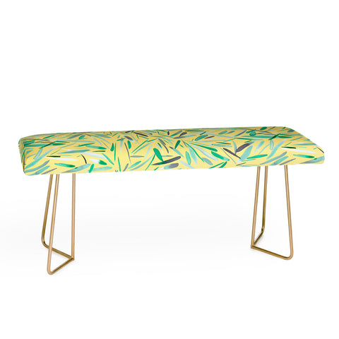 Ninola Design Yellow spring rain stripes abstract Bench