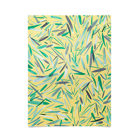 Ninola Design Yellow spring rain stripes abstract Poster