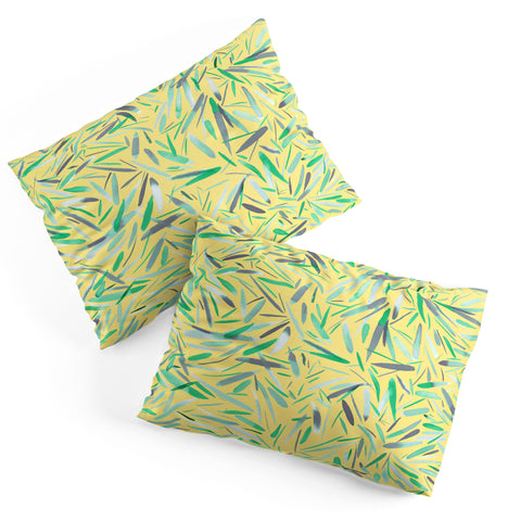 Ninola Design Yellow spring rain stripes abstract Pillow Shams