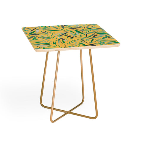 Ninola Design Yellow spring rain stripes abstract Side Table