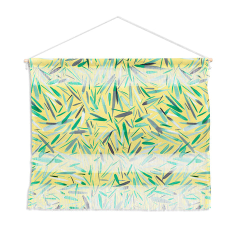 Ninola Design Yellow spring rain stripes abstract Wall Hanging Landscape