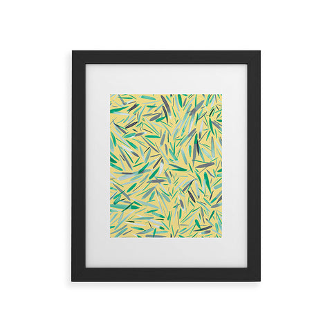 Ninola Design Yellow spring rain stripes abstract Framed Art Print