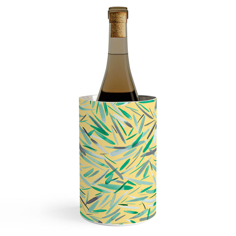 Ninola Design Yellow spring rain stripes abstract Wine Chiller