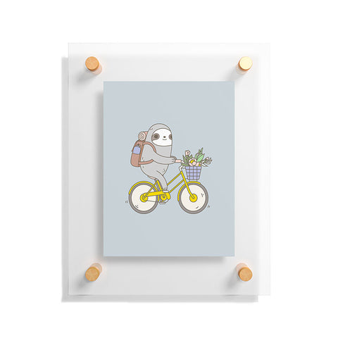 Noristudio Biking Sloth Floating Acrylic Print