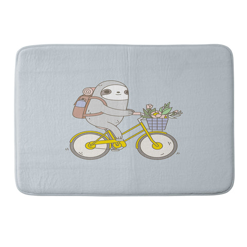 Noristudio Biking Sloth Memory Foam Bath Mat