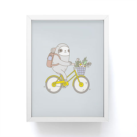 Noristudio Biking Sloth Framed Mini Art Print
