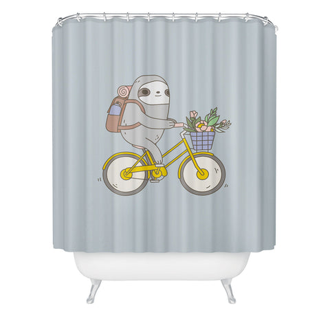 Noristudio Biking Sloth Shower Curtain