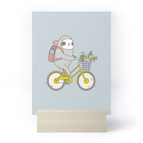 Noristudio Biking Sloth Mini Art Print